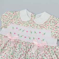 K34224: Baby Girls Lined Dress With Embroidery Detail  (1-2 Years)